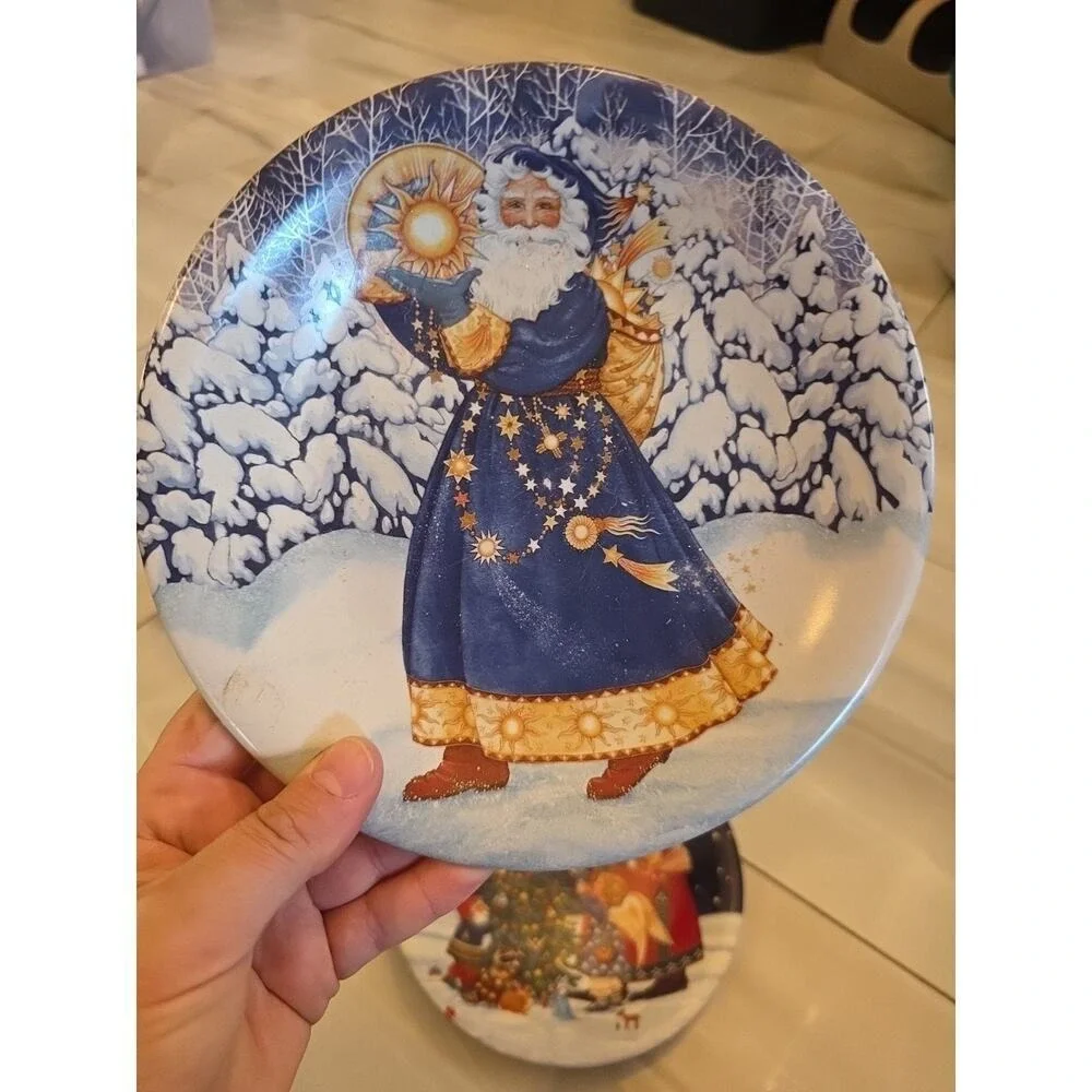 Certified International Starlight Santa Night Time Edition 2 Pc Salad Plates